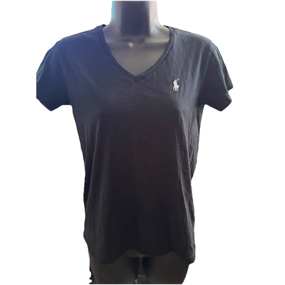 Ralph Lauren Tops - Polo Ralph Lauren (S) Sport T-Shirt Women Black V-Neck Pima Cotton Pony Logo